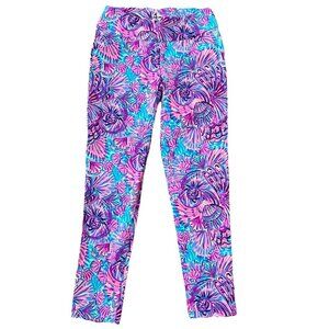 Lilly Pulitzer Luxletic Turquoise Oasis Corso Pant Shelleidoscope Size 2 Golf